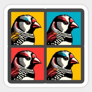 Pop Zebra Finch Art - Cool Birds Sticker